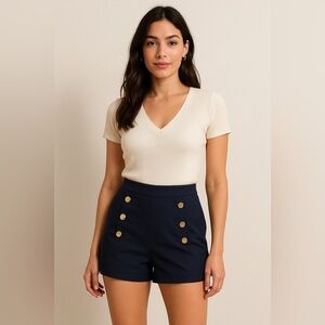 ✨4/$30 H&M High waisted Navy Shorts Size 6 NWT